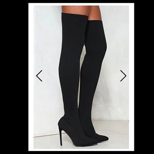 Black Thigh high Heels Women’s Size 8